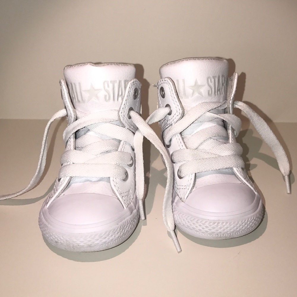 Converse All Star Hi Top Toddler 5 White Leather